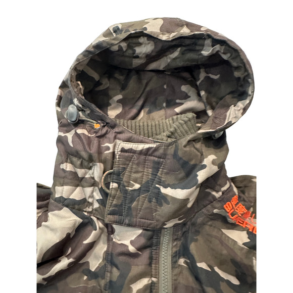 Superdry Japan Camo Mesh Lined Long Sleeve Hooded Windcheater Mens size Medium - Picture 13 of 16